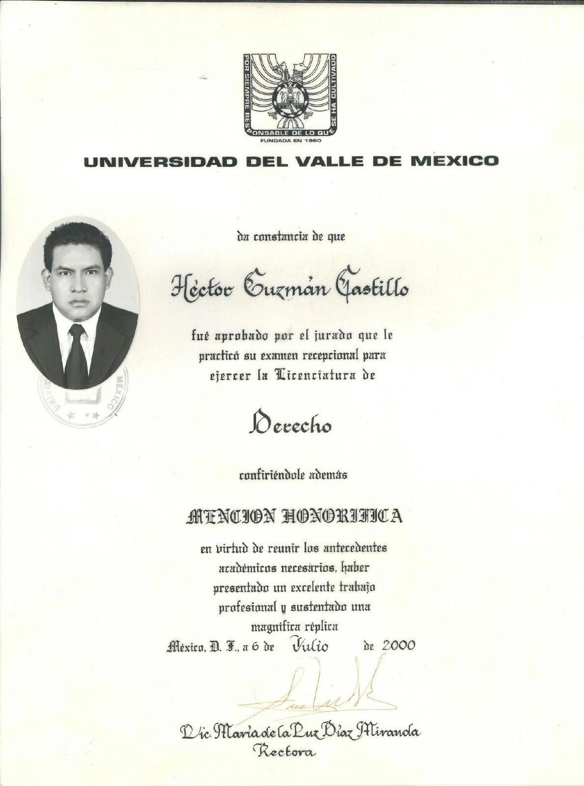 MENCION HONORIFICA LICENCIATURA UVM