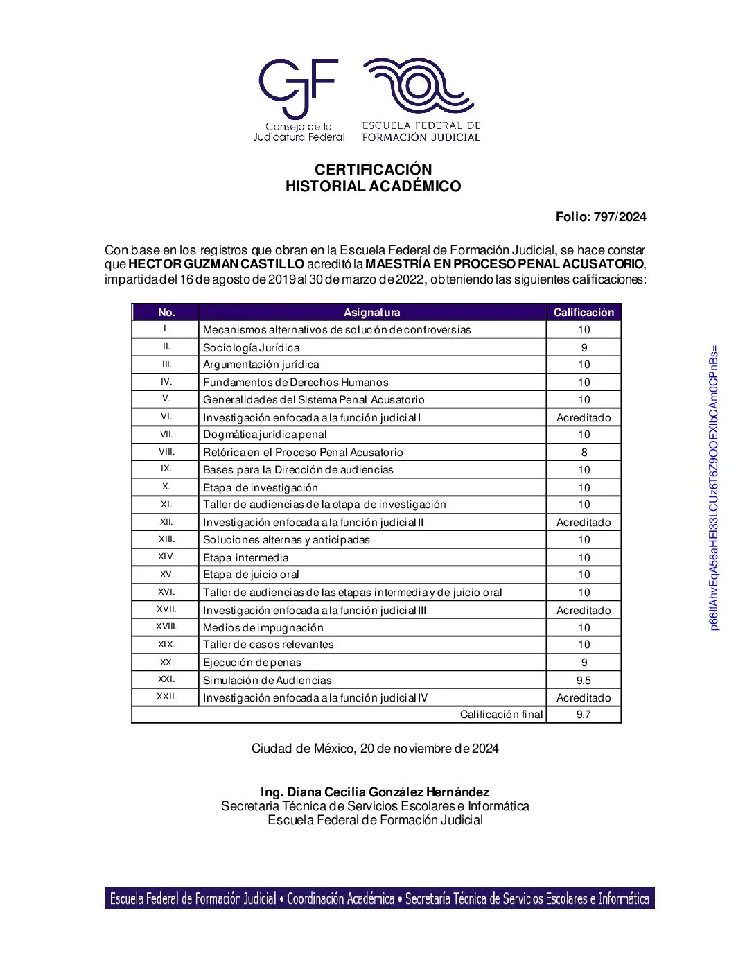 HISTORIAL ACADEMICO MPPA 797 2024
